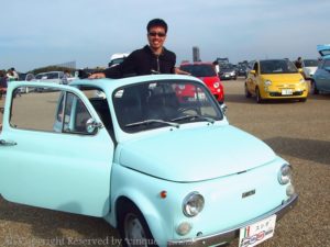 水色の旧チンクに乗せてもらいました｜all japan FIAT&ABARTH500 全国ミーティング 2012