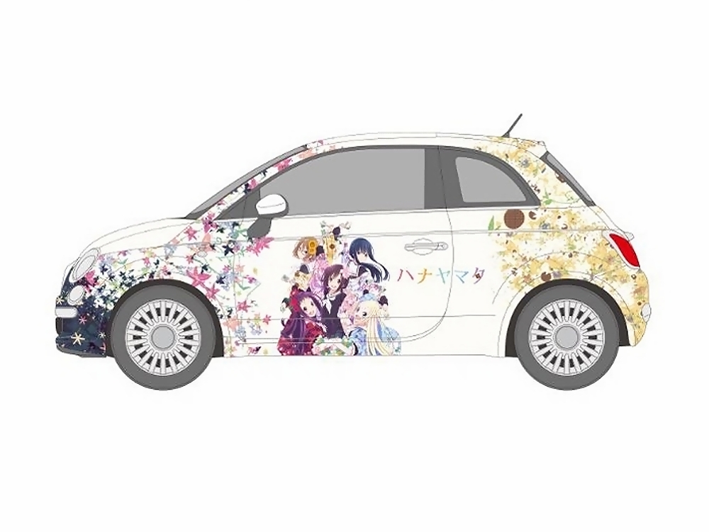 痛車なイタ車 Fiat500がアニメ ハナヤマタ とコラボ Twinair Pop Hanayamata Edition 限定1台 Cinquecentista