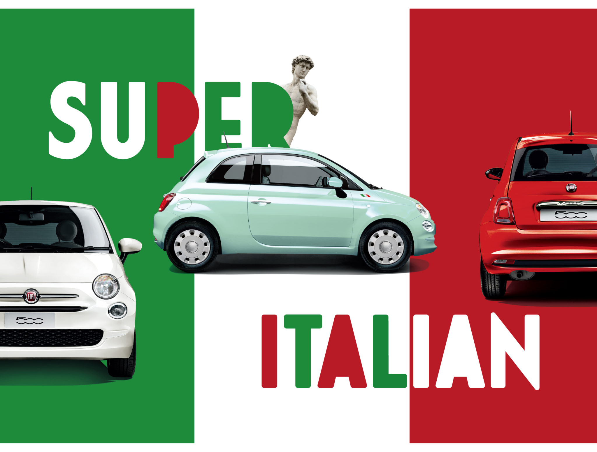 Fiat500限定車 スーパーイタリアン Super Italian お得でpopなトリコロール3色チンク Cinquecentista