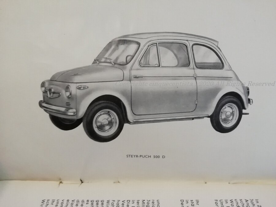 FIAT500 シュタイアー・プフ（旧車 チンクエチェント）カタログ当時物