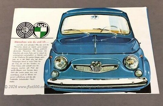 FIAT500 シュタイアー・プフ社製（旧チンクエチェント）カタログ当時物