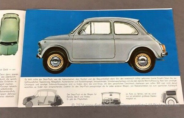 FIAT500 シュタイアー・プフ社製（旧チンクエチェント）カタログ当時物